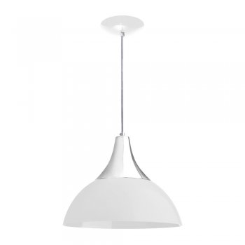 Pendente Meia Lua 30x41cm Branco Cone Polido