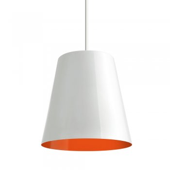 Pendente TYP I 17x18cm Branco Laranja Fio Branco