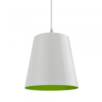 Pendente TYP I 17x18cm Branco Verde Fio Branco