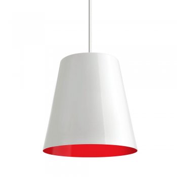 Pendente TYP I 17x18cm Branco Vermelho Fio Branco